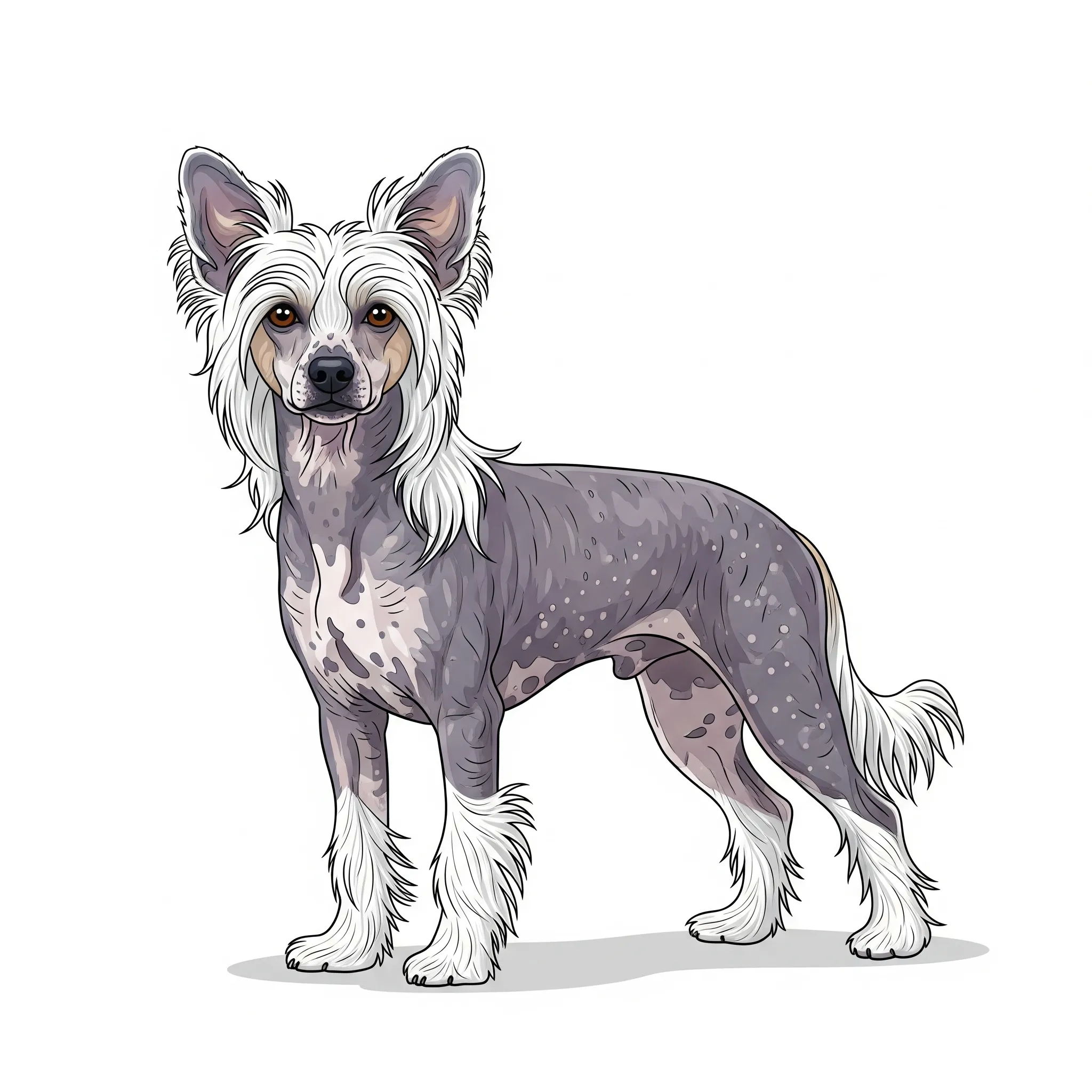 Chinese Crested dog breed - A unique, elegant breed known for its hairless body and affectionate nature.