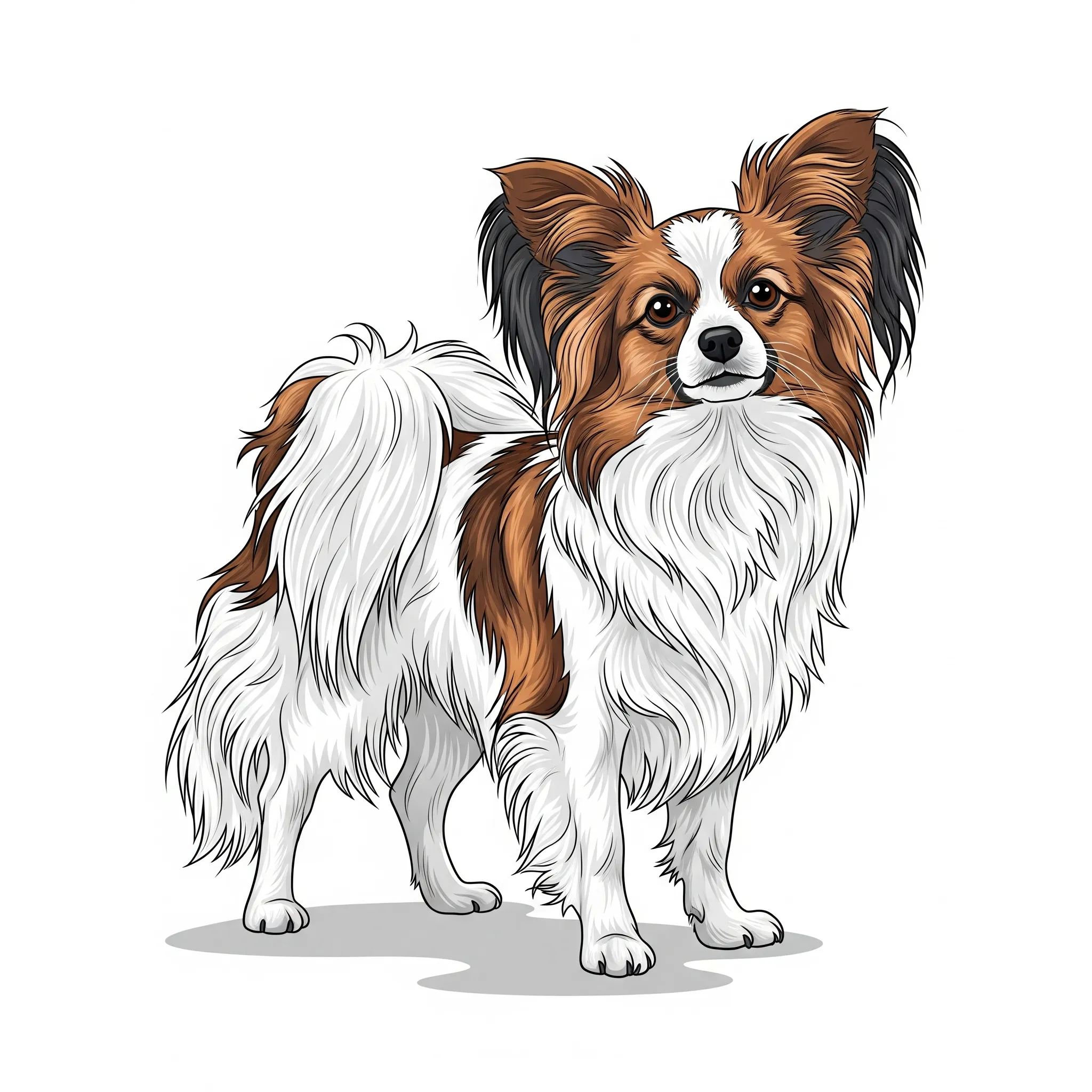 Papillon dog breed - A dainty and alert toy dog with butterfly-like ears.
