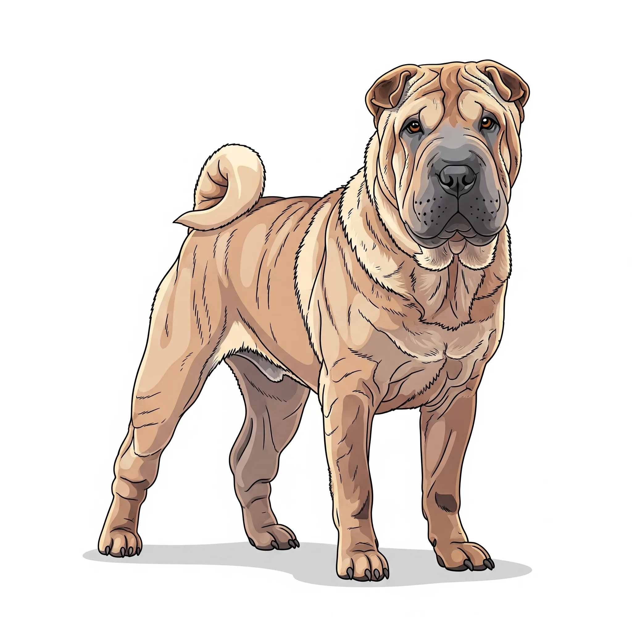 Shar Pei dog breed - A wrinkled breed with a loyal, serious nature.