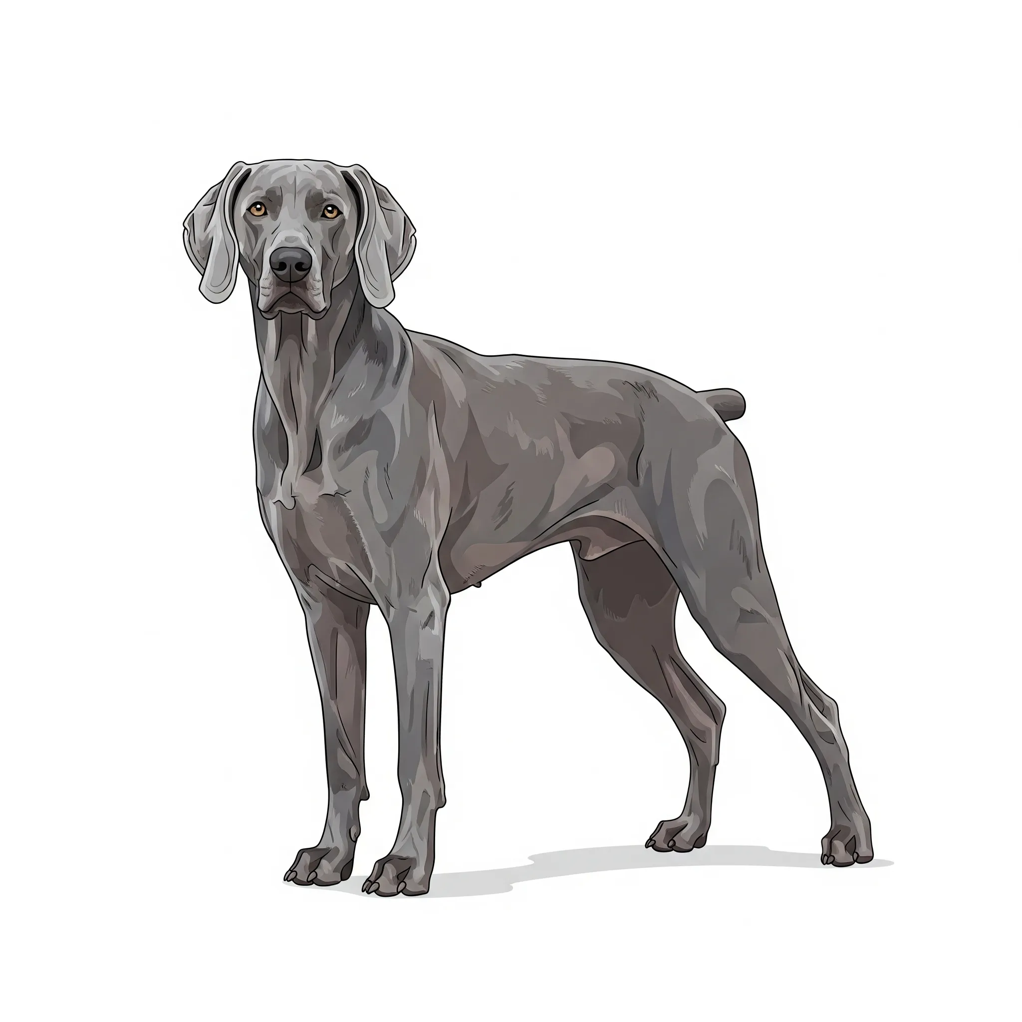 Weimaraner dog breed - An energetic and sleek hunting dog with striking eyes.